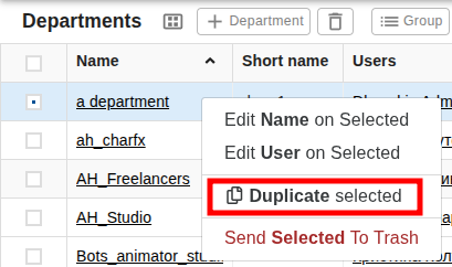departments duplicate 1